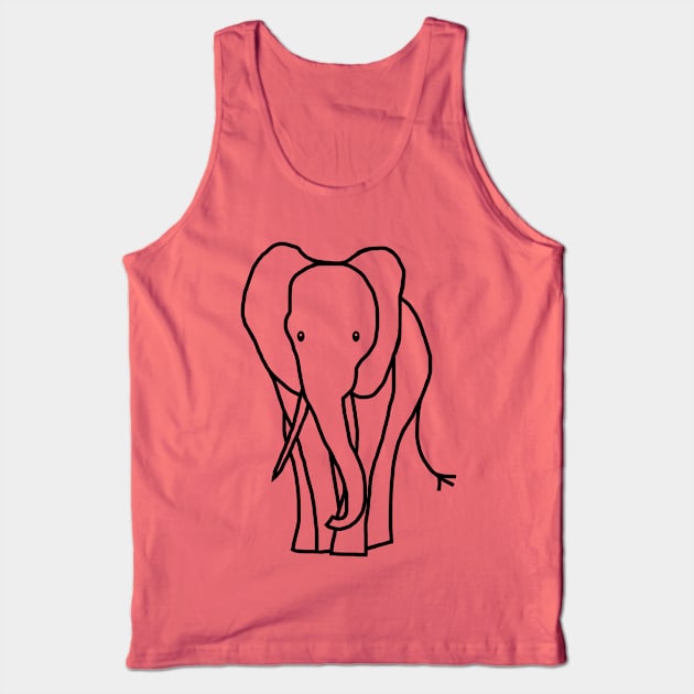 Big Elephant Outline Graphic Tank Top by ellenhenryart